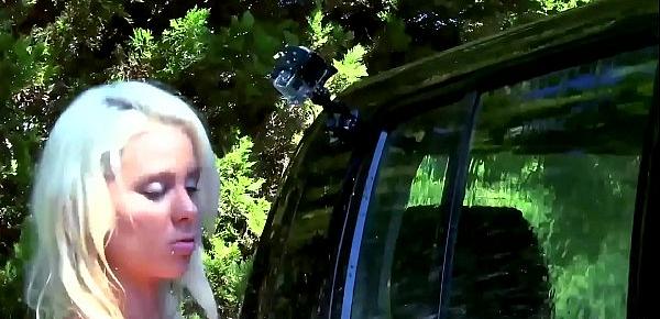  Horny blonde washes the car but the appetite for fucking is greater